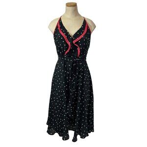 Final Sale! Anthropologie dress women's 2 black white polka dot 100% silk Girls